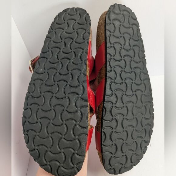 Naot Red Leather Strappy Footbed Sandals Womens 40 EU 9 US - Picture 7 of 7